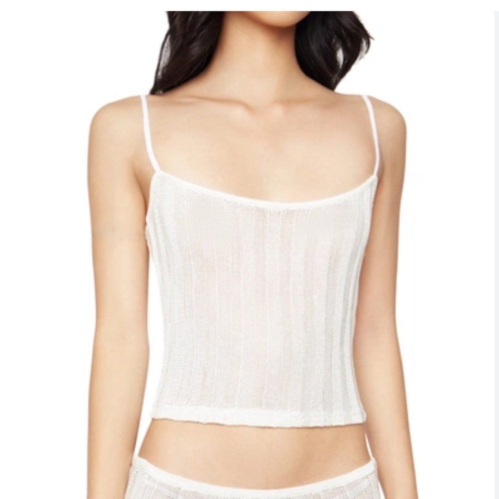 Danielle Guizio slinky rib knit tank top size XS